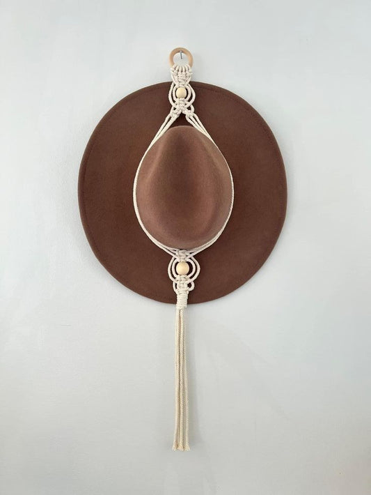 Macrame hat hanger