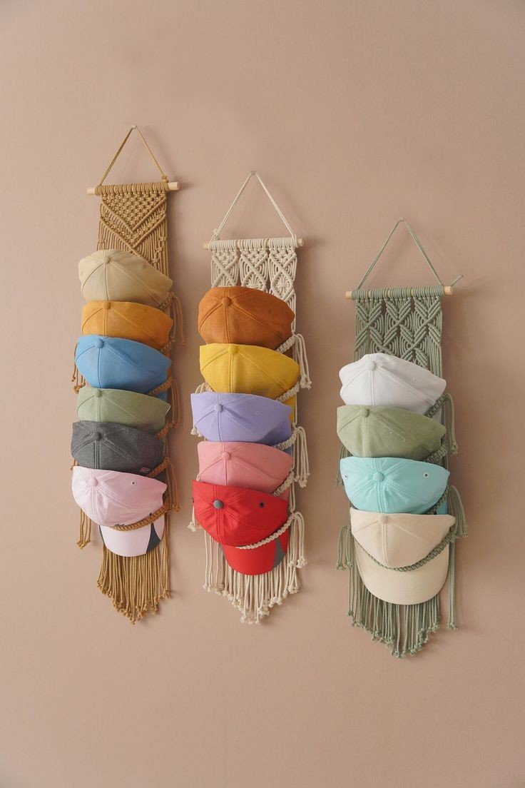 Macrame cap hanger