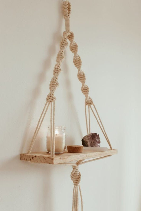 Macrame hanging shelf
