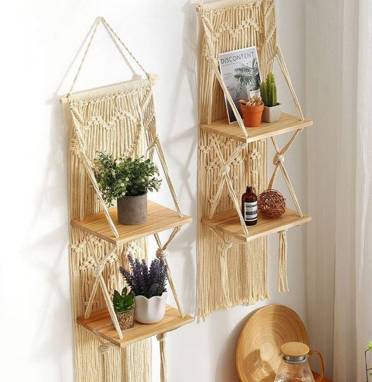 Macrame shelf