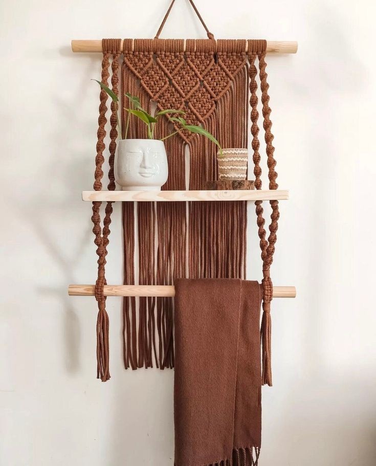 Macrame hanging shelves