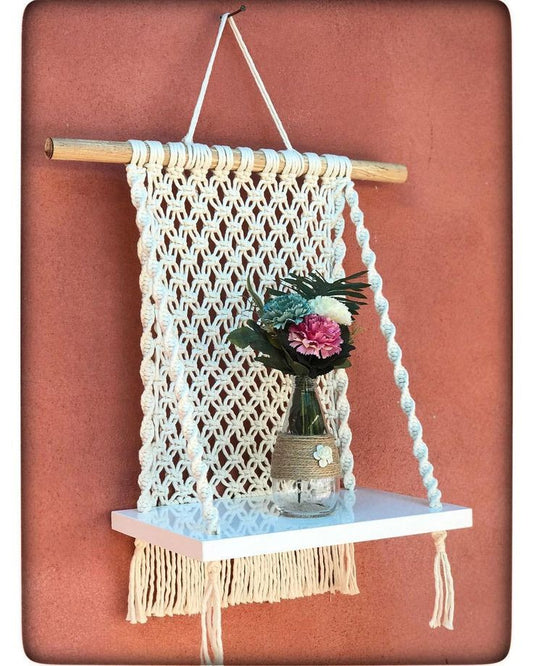 Macrame hanging shelves