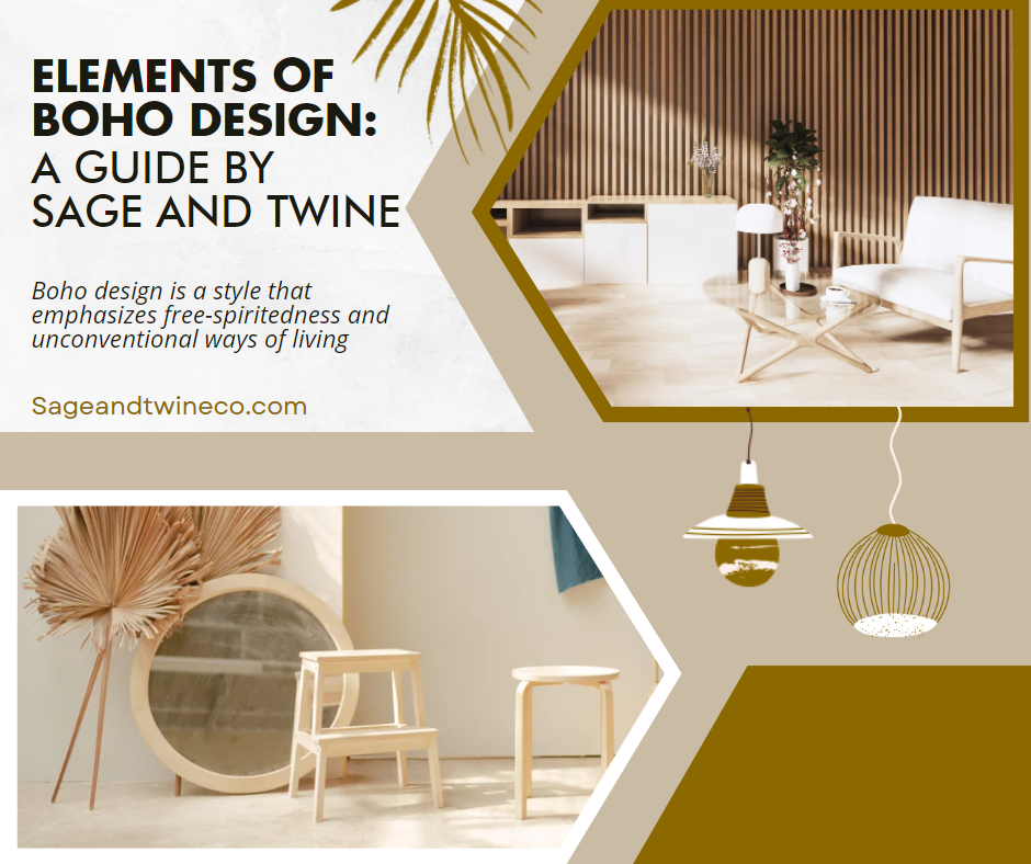 Boho design is a style that emphasizes free-spiritedness and unconventional ways of living. It is characterized by an eclectic mix of different colors, textures, and patterns that create a relaxed and welcoming environment.