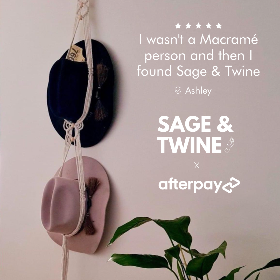 macrame hat hanger