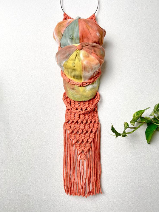 Macrame cap hanger