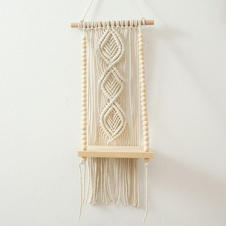 Macrame hanging shelf