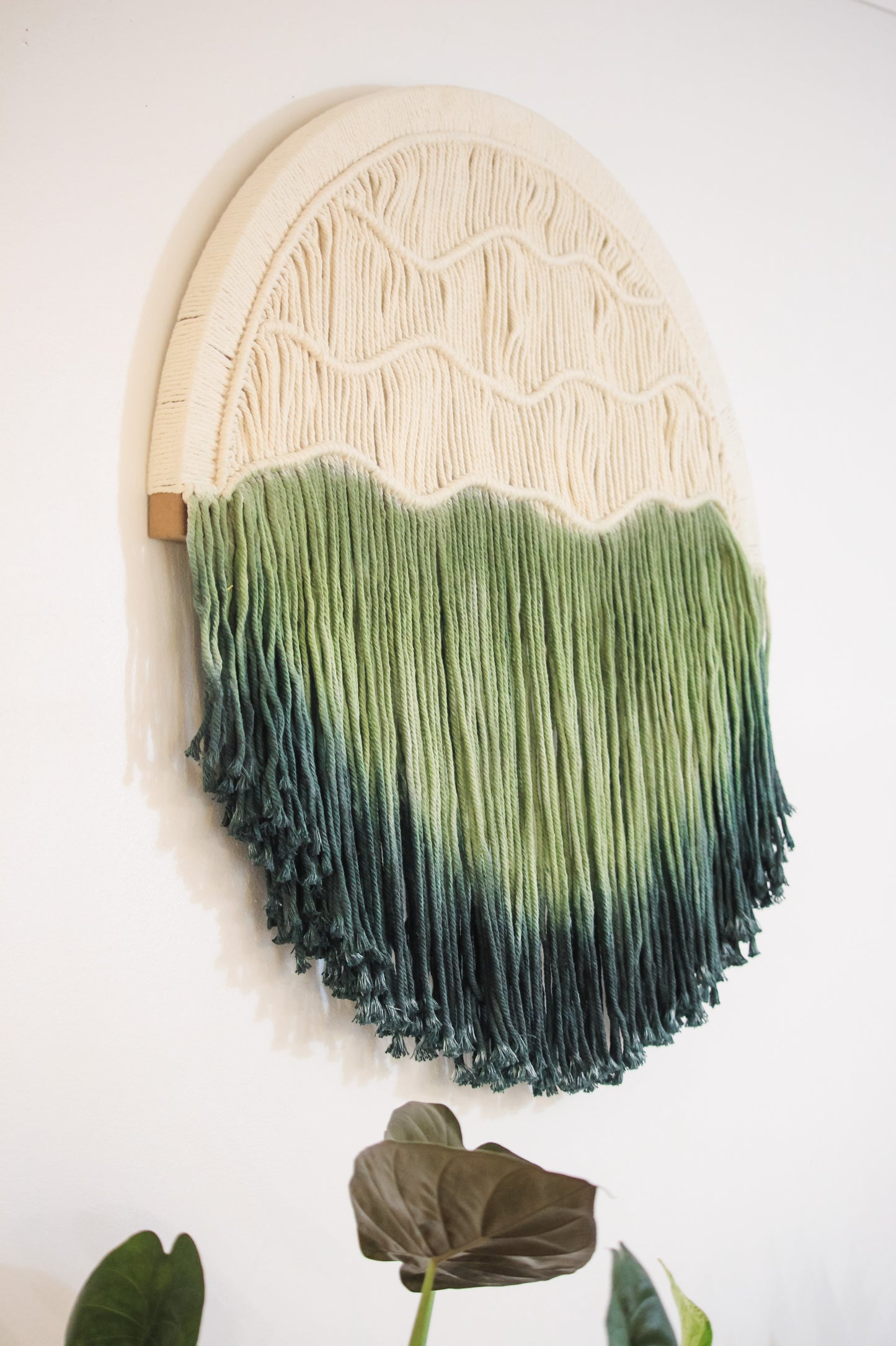 Amelia – Large Green Circle Macrame Wall Hanging