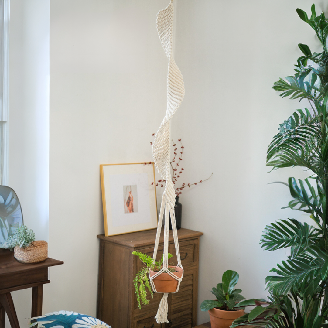 Spiral Macrame Plant Hanger - Grace