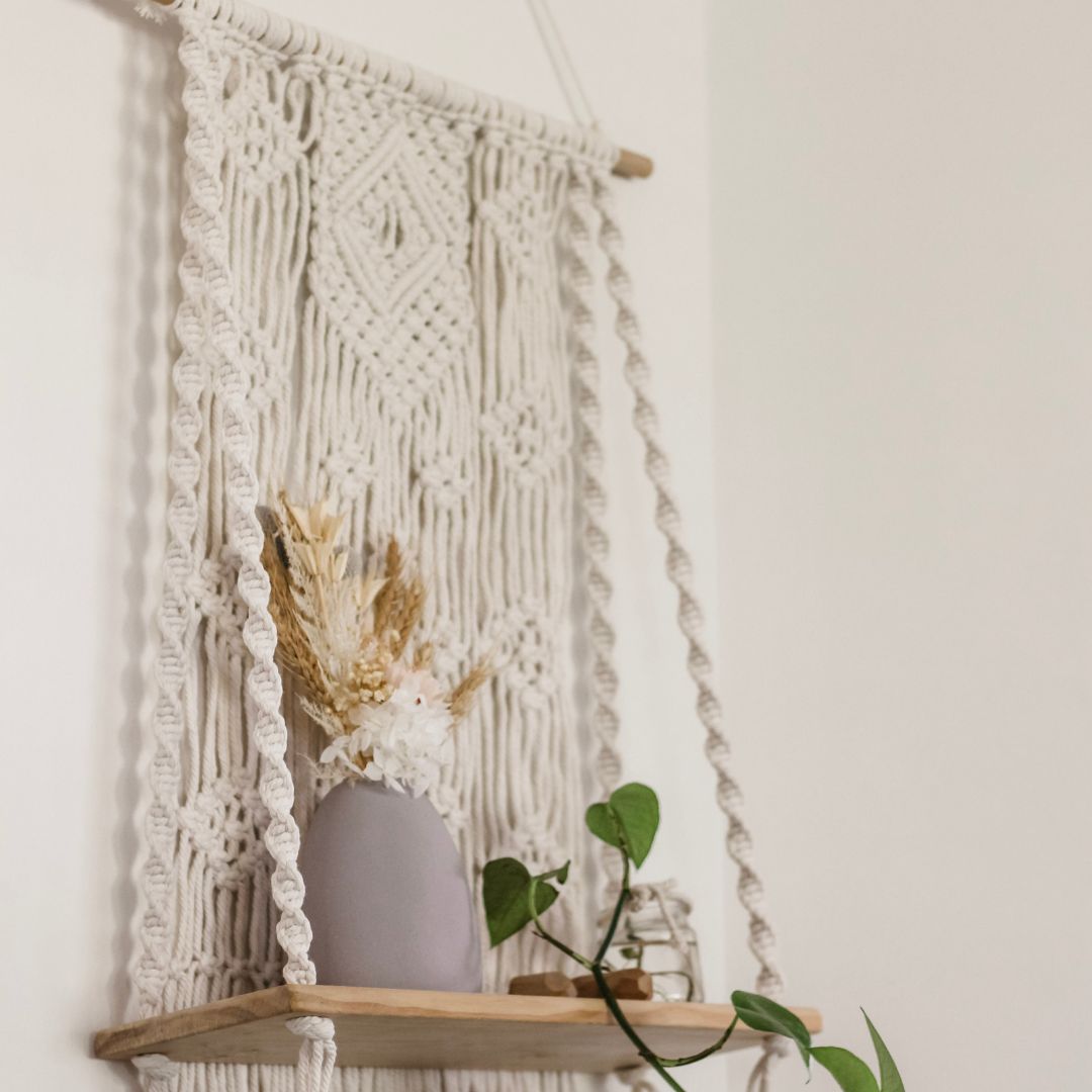 A Macrame shelf Hand made in Australia by Sage and Twine Co.