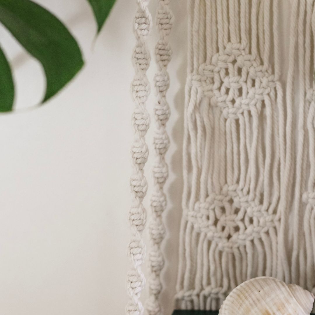 left hand side of the Macrame shelf by Sage and Twine Co.