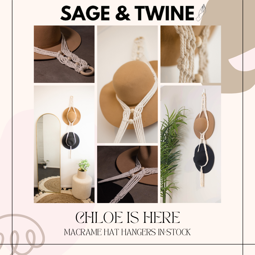 Sage & Twine Blog post about Beautiful Macrame Hat Hanger Designs You Need to Try!