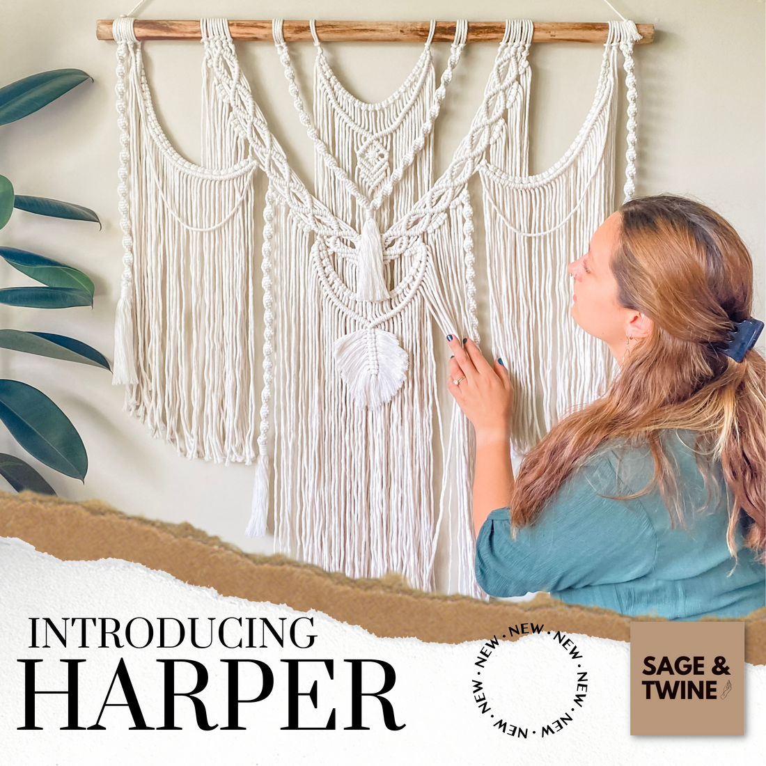 wall hanging macrame large tassles feather