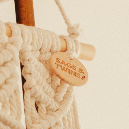 macrame cord close-up details made of 100% cotton and wooden dowels made in Australia 