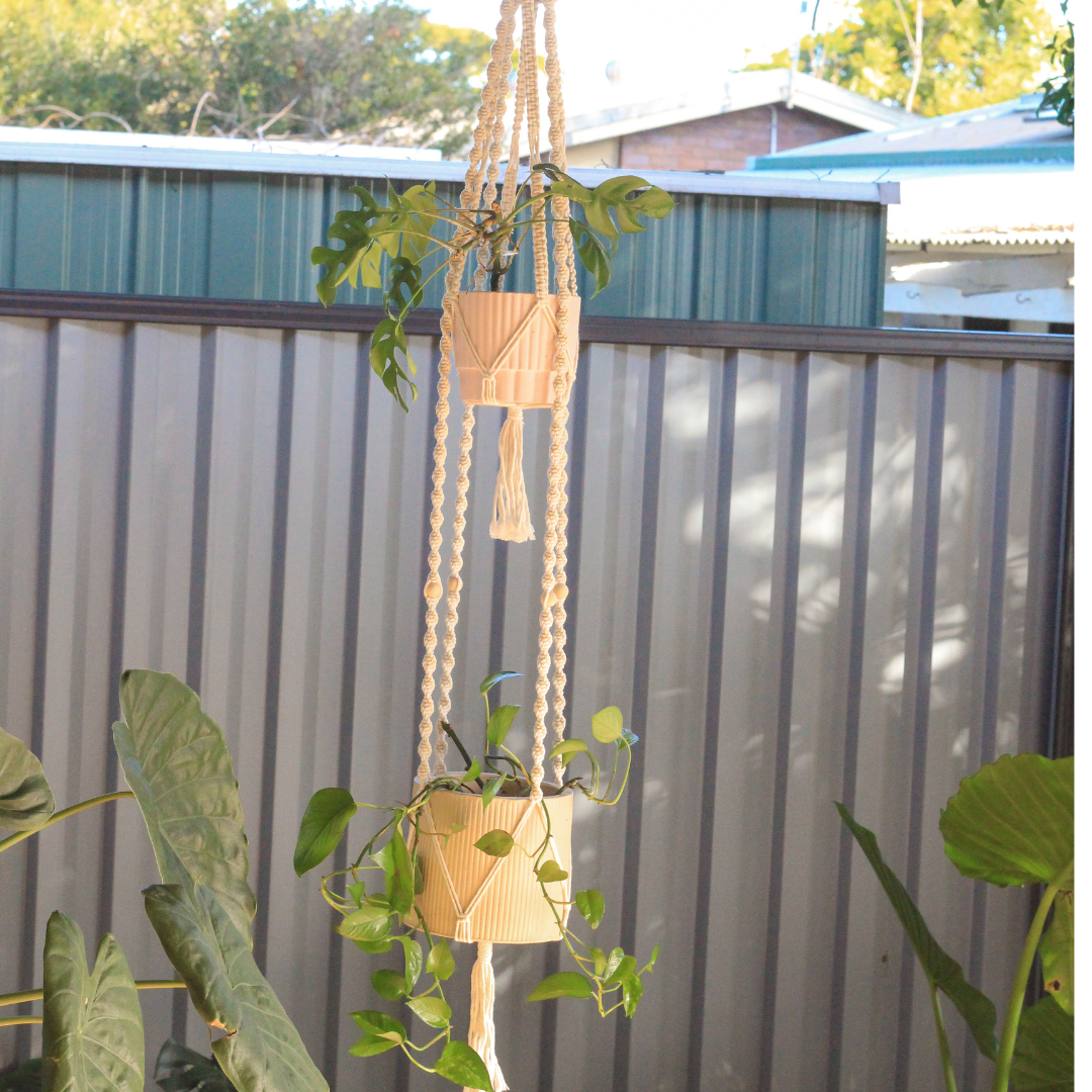 Elizabeth - Double Macrame Plant Hanger