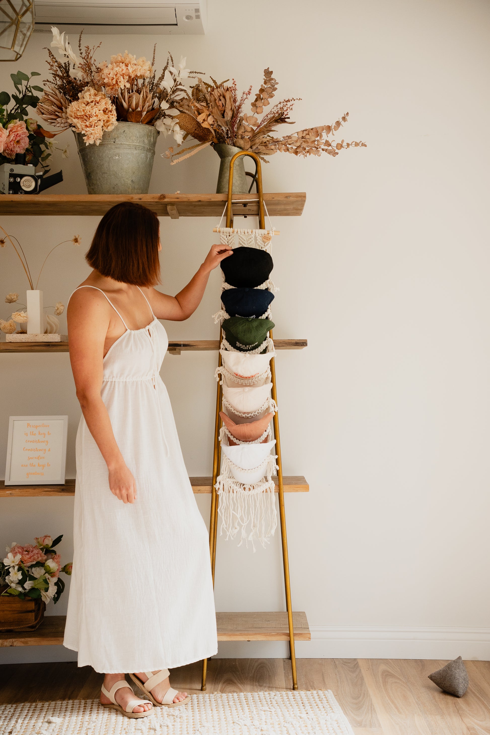 Macrame Cap Hanger for Mother's Day gift bundle from Sage and Twine
