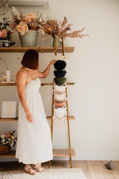Macrame Cap Hanger for Mother's Day gift bundle from Sage and Twine