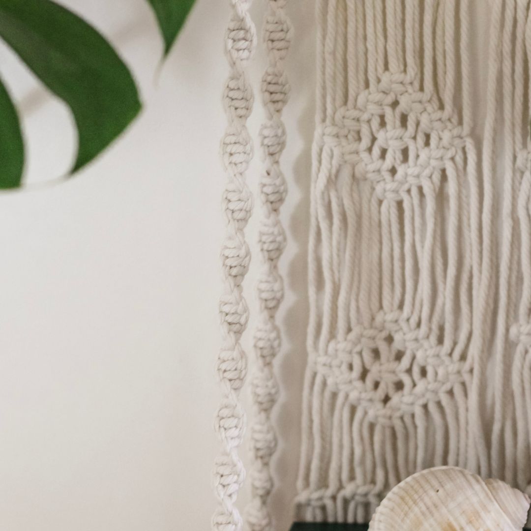 left hand side of the Macrame shelf  by Sage and Twine Co.